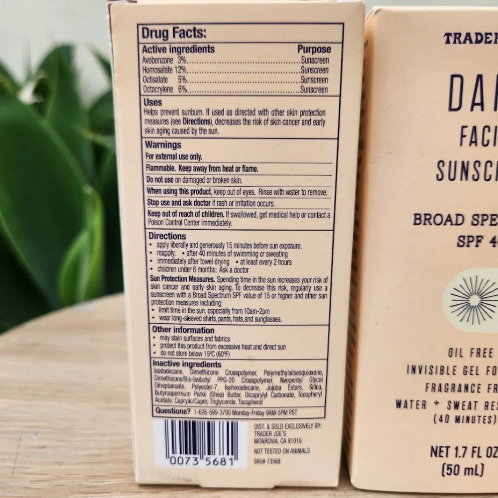 NEW SET OF 2 Trader Joe's Daily Facial Sunscreen EXP 3/2025 BRAND NEW